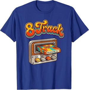 70s 8-Track Retro Vintage T-Shirt - T-Shirt | Royal
