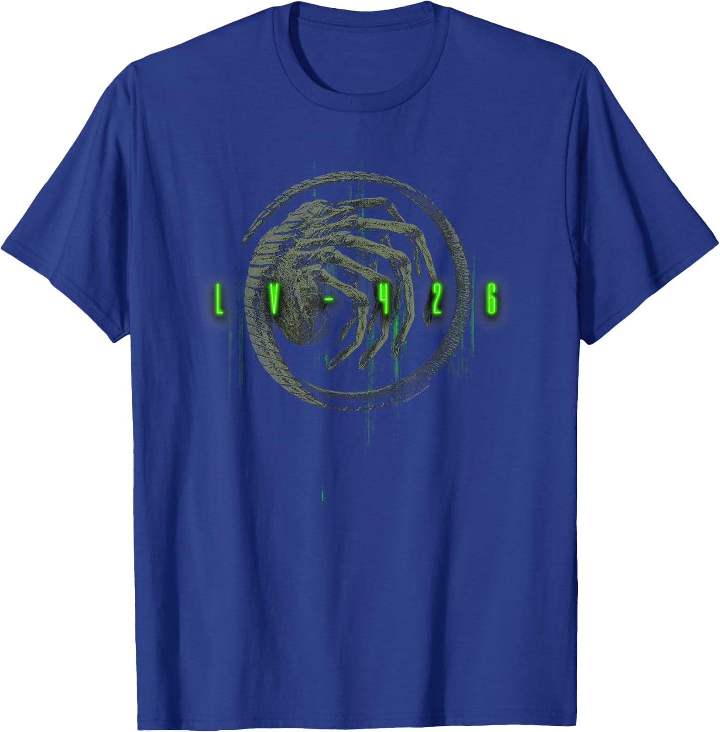 Aliens Lv-Fourtwentysix Iconic Facehugger Neon Chest Poster T-Shirt - T-Shirt | Royal
