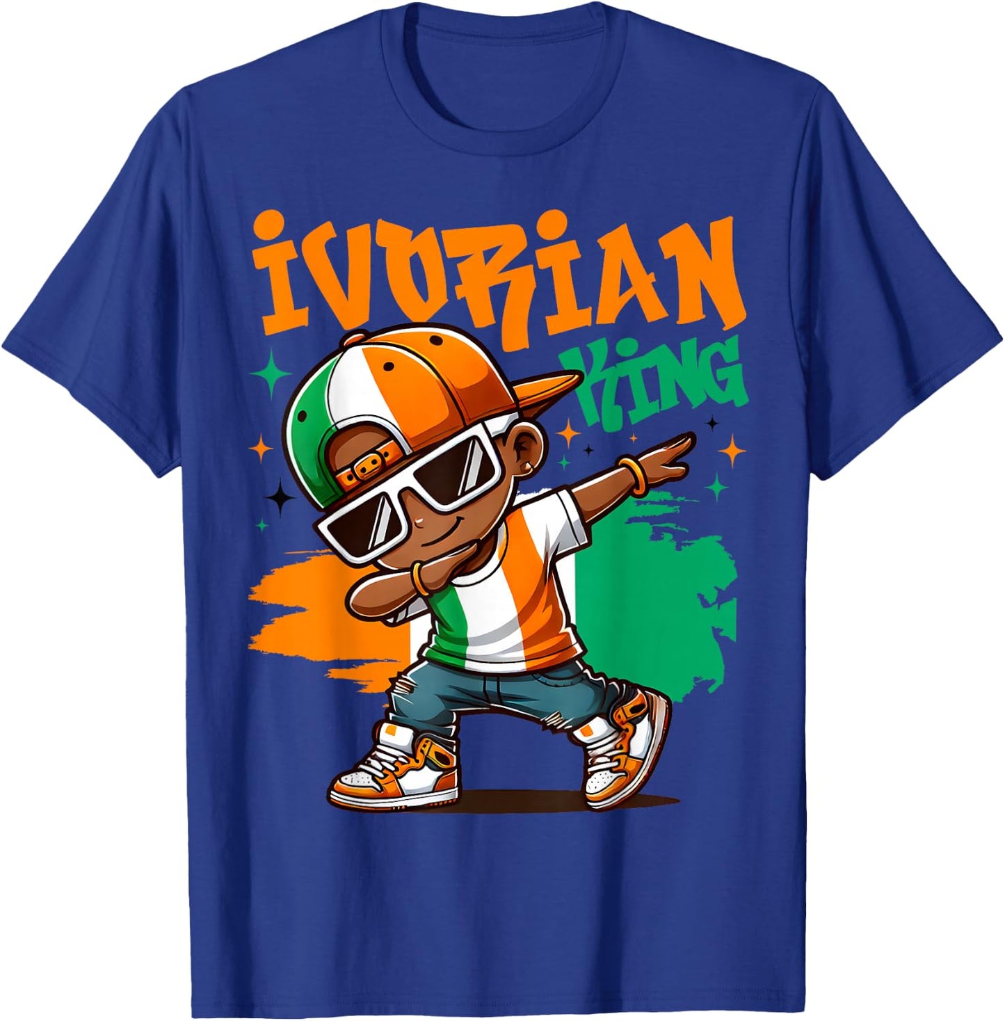 Ivory Coast Flag of King Ivorian Pride for Kids , Black, S T-Shirt - T-Shirt | Royal