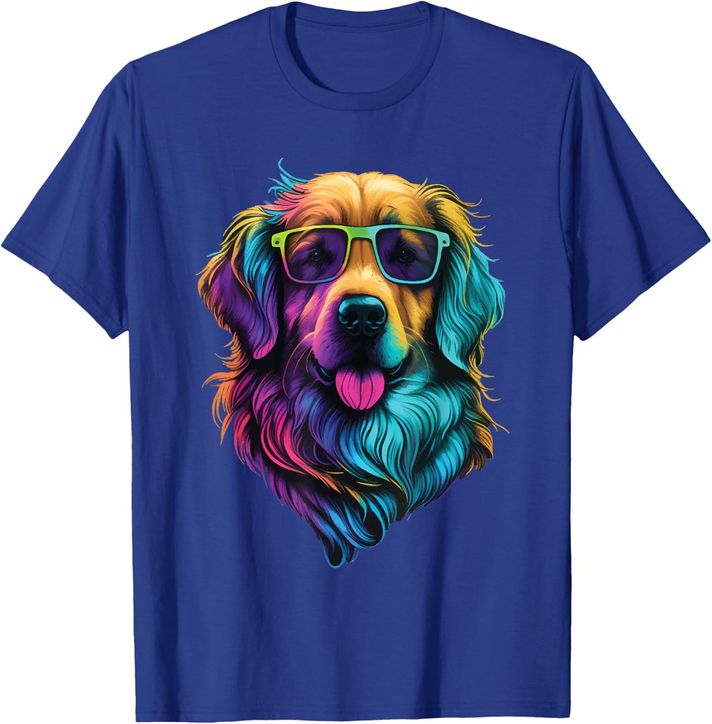 Colorful Golden Retriever Art - Dog Owner Canine Lover T-Shirt - T-Shirt | Royal