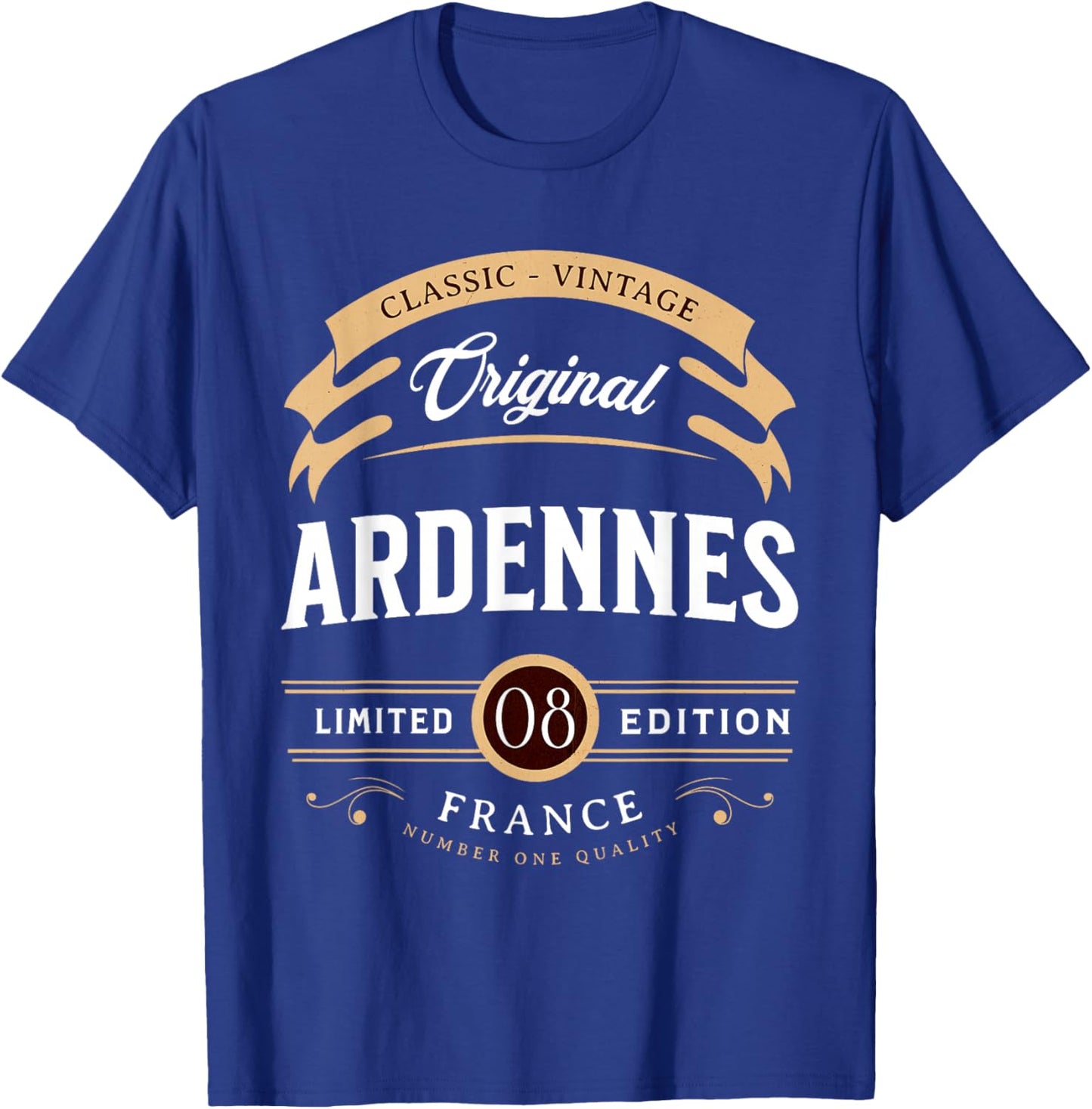 Vintage Ardennes Department France , Black, S T-Shirt - T-Shirt | Royal