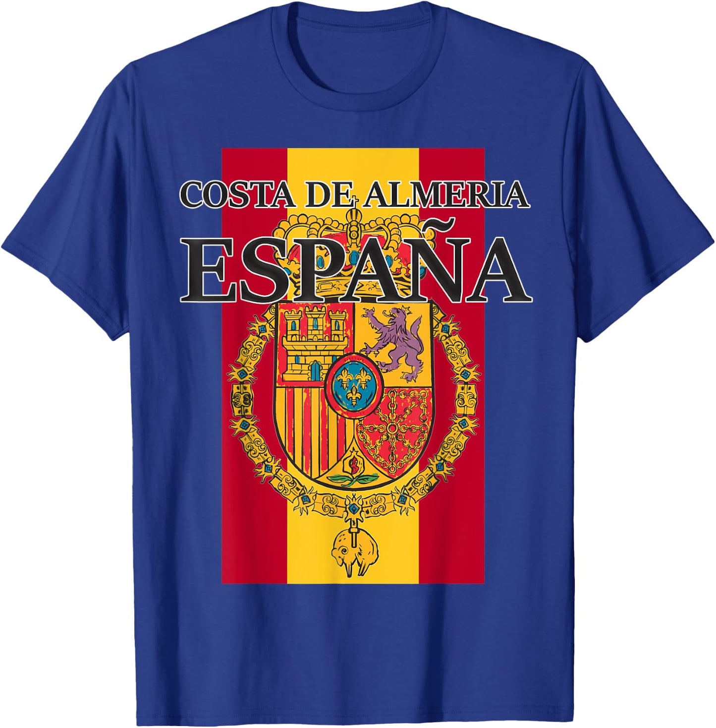 Spain Costa De Almeria Flag Travel Europe T-Shirt - T-Shirt | Royal
