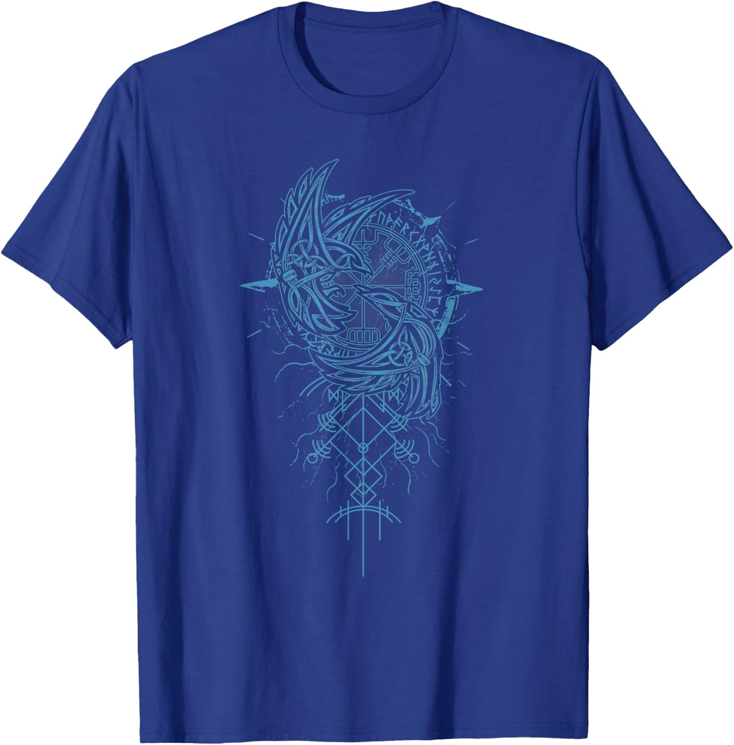 Walhalla Raven Odins Runes Nordic Compass Viking T-Shirt - T-Shirt | Royal