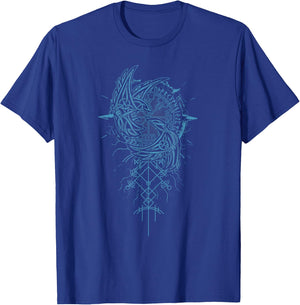 Walhalla Raven Odins Runes Nordic Compass Viking T-Shirt - T-Shirt | Royal