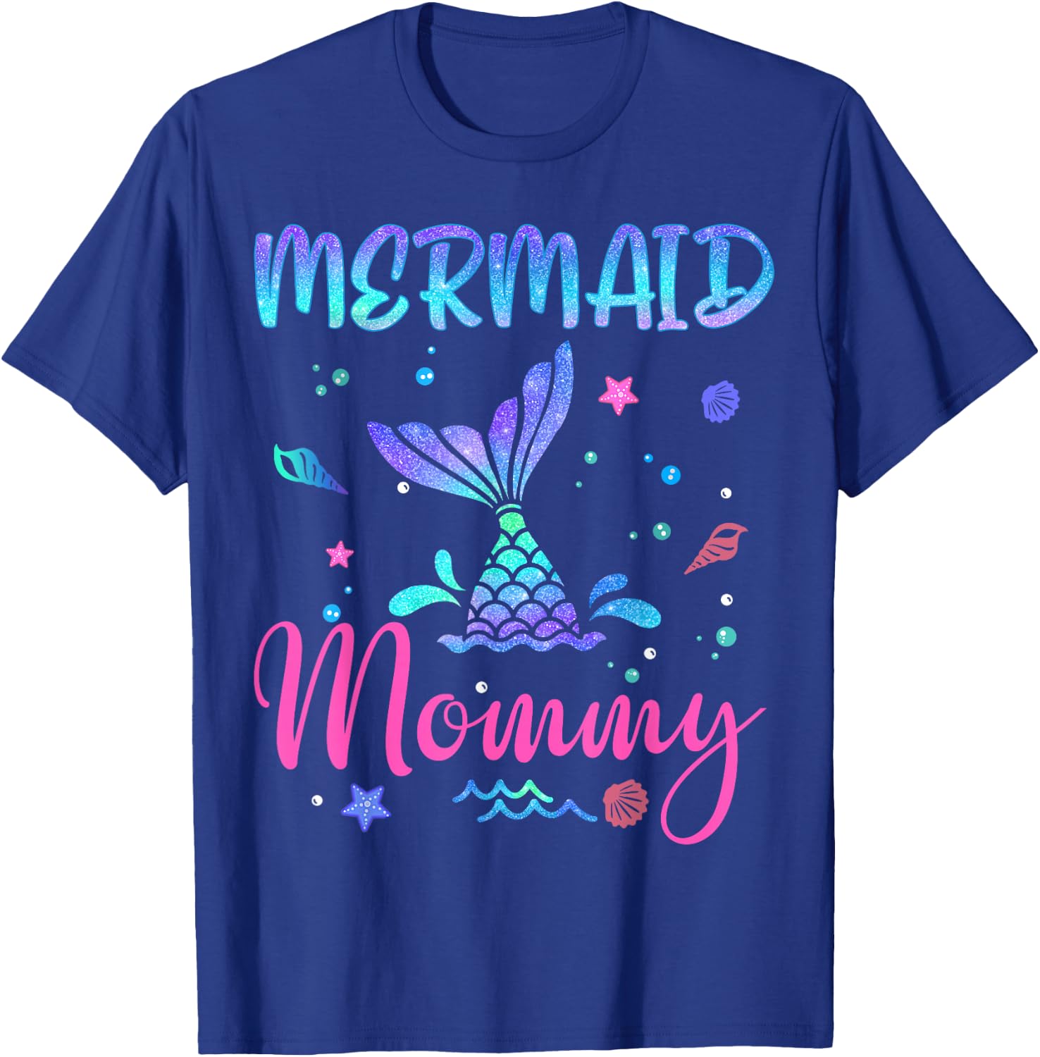 Birthday Mermaid Mommy Matching Family Bday Party Squad T-Shirt - T-Shirt | Royal