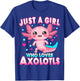 Axolotl Kawaii Kids Just A Girl Who Loves Axolotls T-Shirt - T-Shirt | Royal