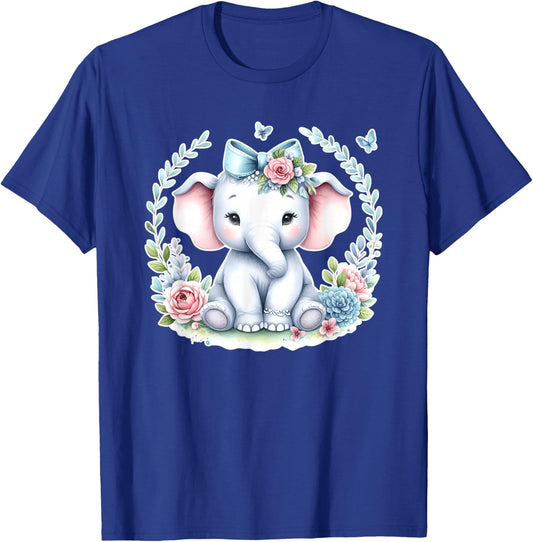 Elephant | Cute Baby Elephant T-Shirt - T-Shirt | Royal