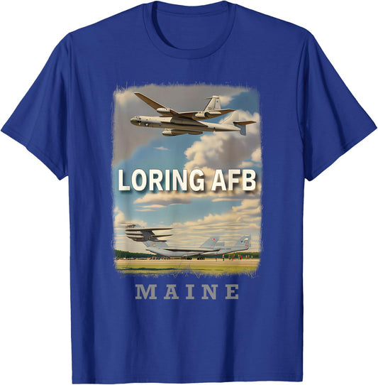 Loring AFB Maine ME Aviation Delight SD895 T-Shirt - T-Shirt | Royal