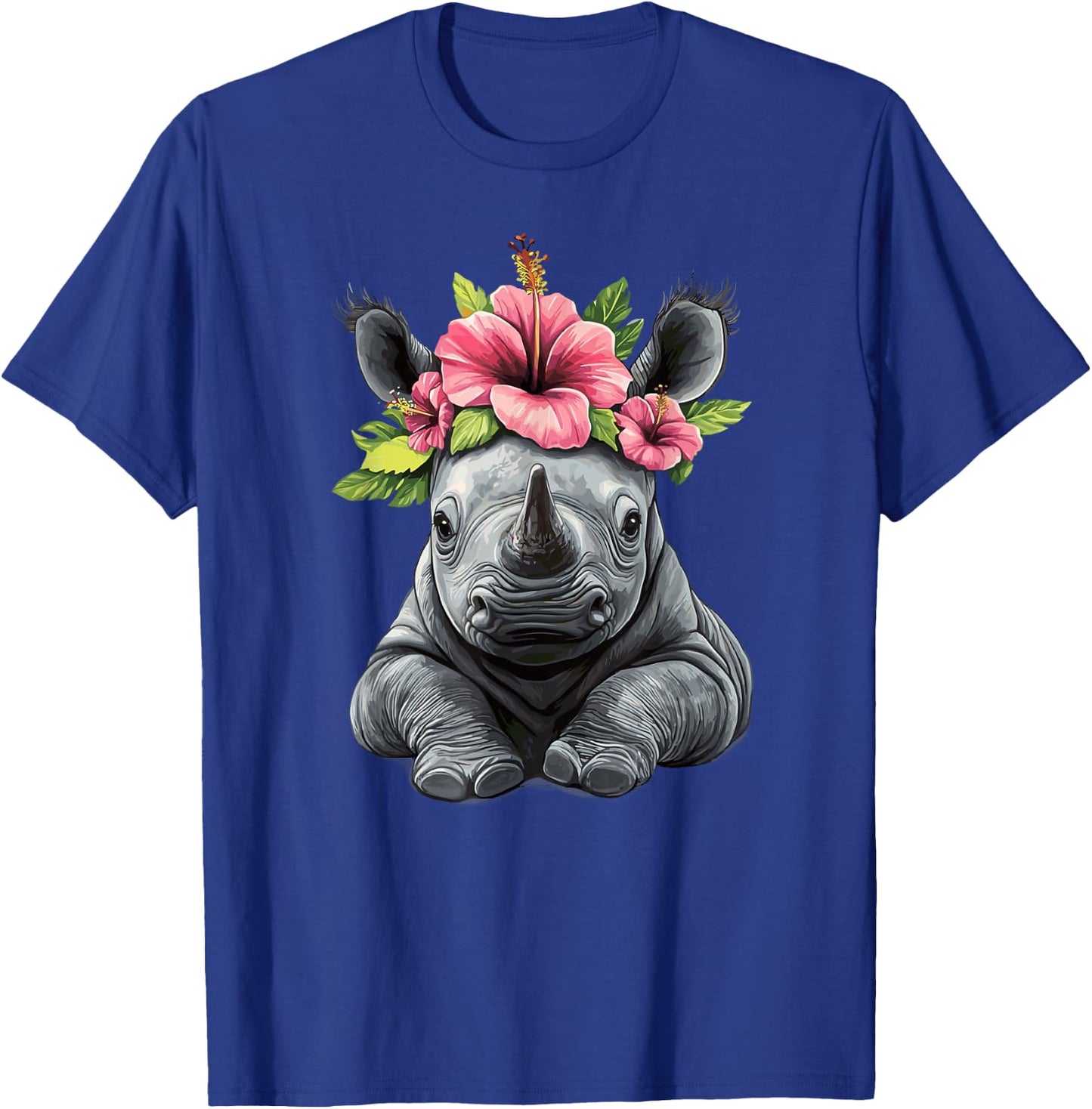 Adorable Baby Rhino With Flower Crown T-Shirt - T-Shirt | Royal
