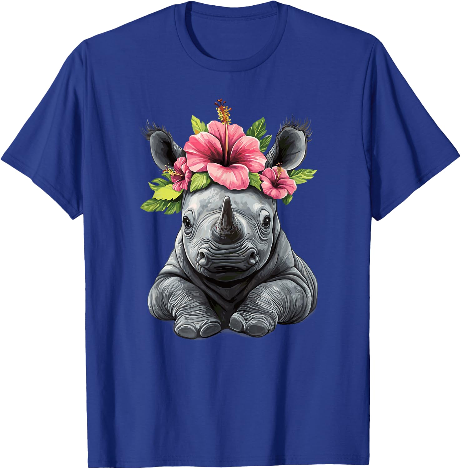 Adorable Baby Rhino With Flower Crown T-Shirt - T-Shirt | Royal