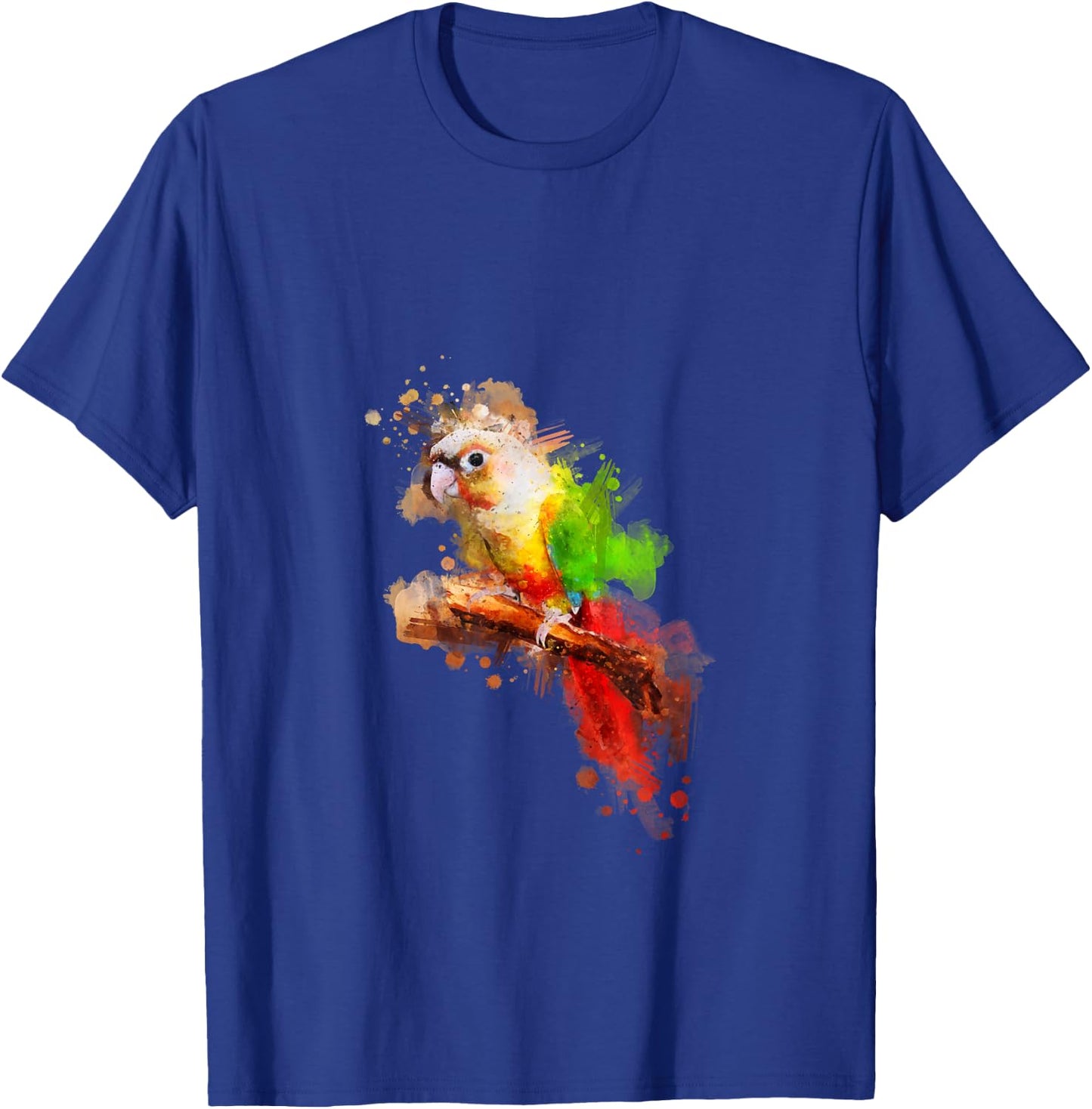 Watercolor Pineapple Green Cheek Conure parrot T-Shirt - T-Shirt | Royal