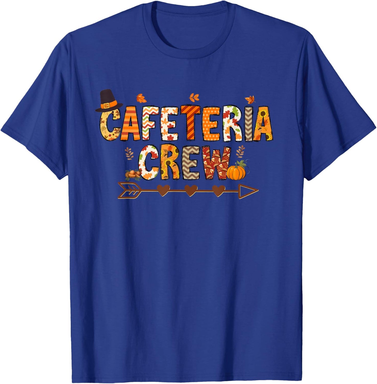 Thankful Lunch Squad Cafeteria Crew Fall Autumn Thanksgiving T-Shirt - T-Shirt | Royal