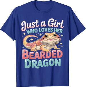 Just a Girl Who Loves Her Bearded Dragon Gifts Girls Women T-Shirt - T-Shirt | Royal