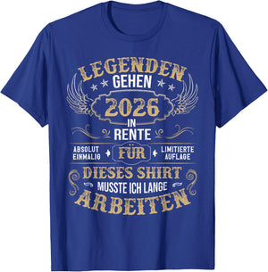 Rentner Eine Legende Geht In Rente 2026 Ruhestand Homme , black T-Shirt - T-Shirt | Royal