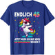 45th Birthday Gifts Woman Man Party Outfit Unicorn , black T-Shirt - T-Shirt | Royal