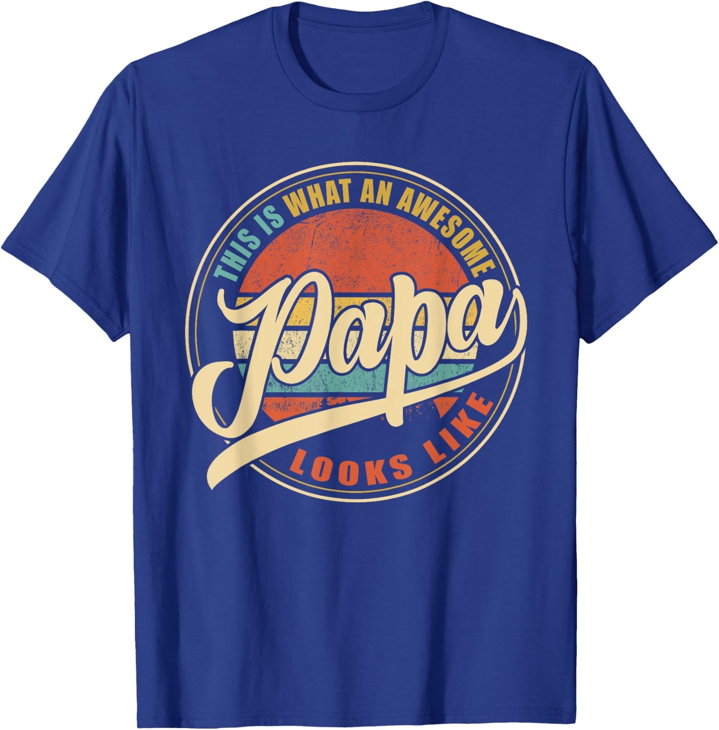Men's Awesome Vintage Dad, Papa, Grandpa Black - Classic Fit, Short Sleeve T-Shirt - T-Shirt | Royal
