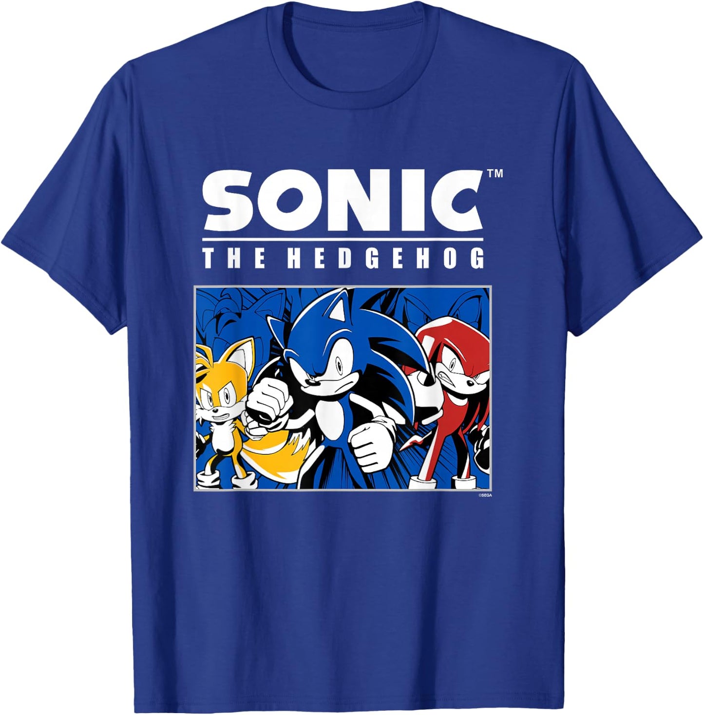 Sonic The Hedgehog Tails Sonic & Knuckles Epic Retro Panel T-Shirt - T-Shirt | Royal