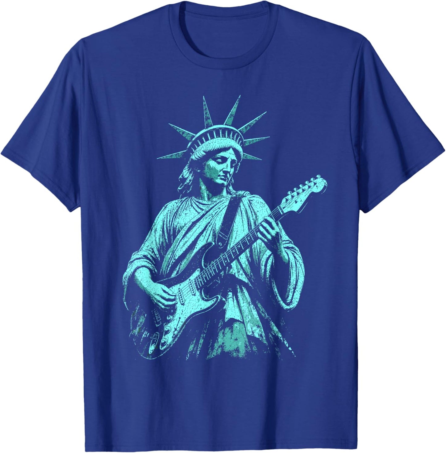 4th of July Statue of Liberty Guitarist 1776 2026 T-Shirt - T-Shirt | Royal