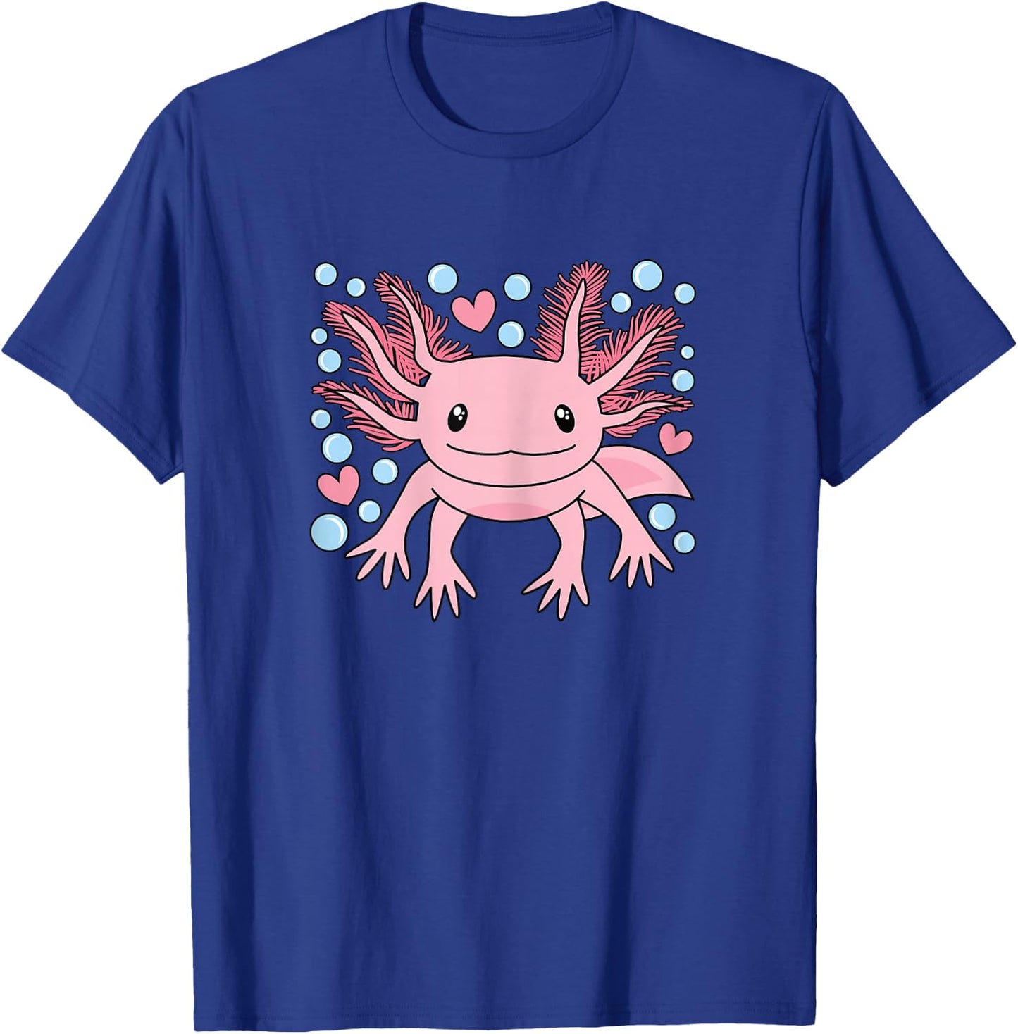 Cute Kawaii Axolotl Salamander Women Girls Kids T-Shirt - T-Shirt | Royal