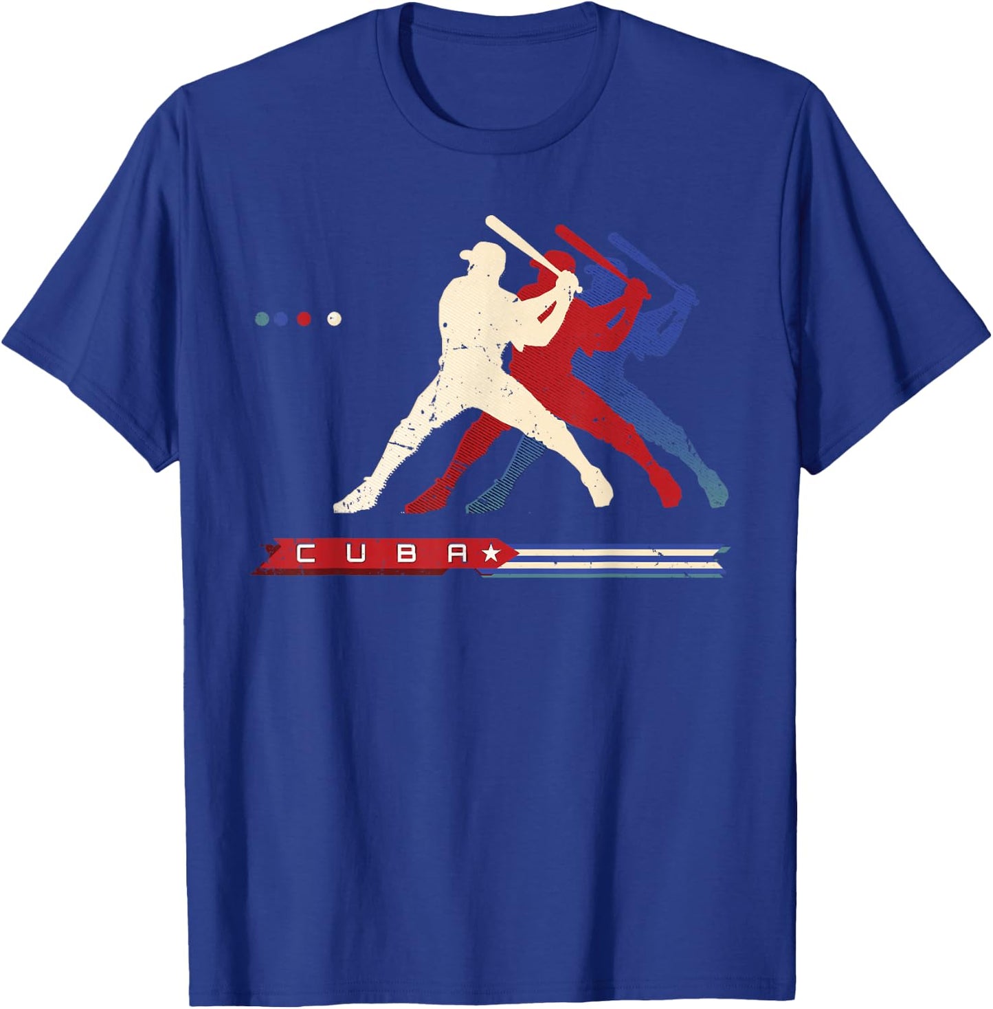Cuba Baseball Shirt Cuban Flag Patriotic Heritage Month T-Shirt - T-Shirt | Royal
