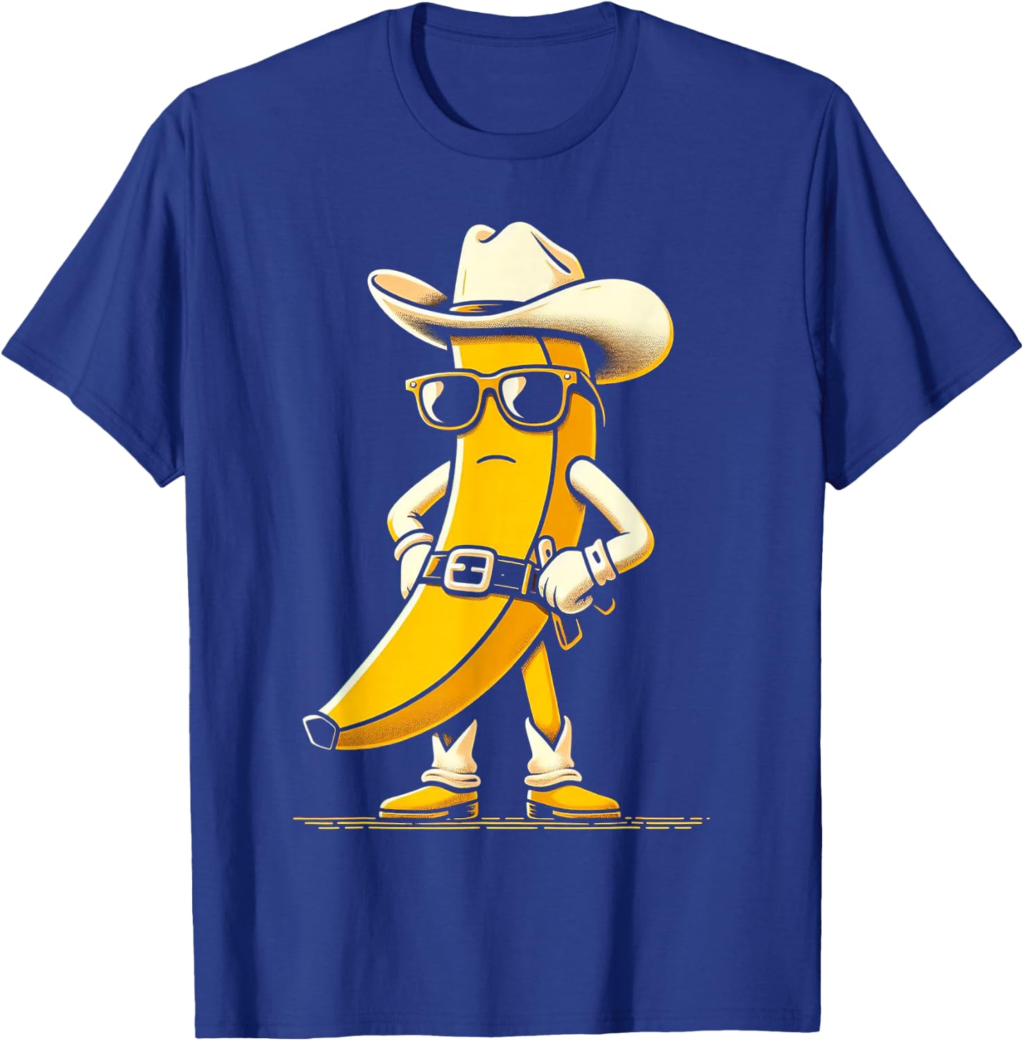 Banana Cowboy Cowgirl Country Western Novelty Funny Banana T-Shirt - T-Shirt | Royal