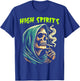 High Spirits Skull Smoking Reaper Grim Reaper High Spirits T-Shirt - T-Shirt | Royal