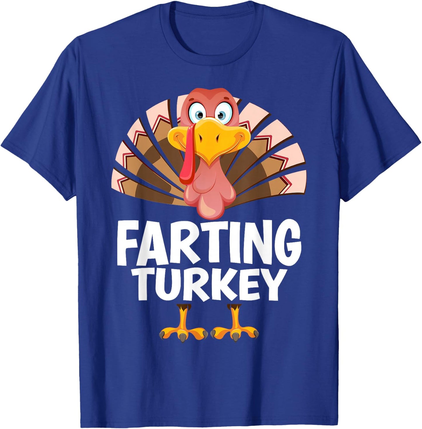 Thanksgiving Farting Turkey Matching Pajama T-Shirt - T-Shirt | Royal