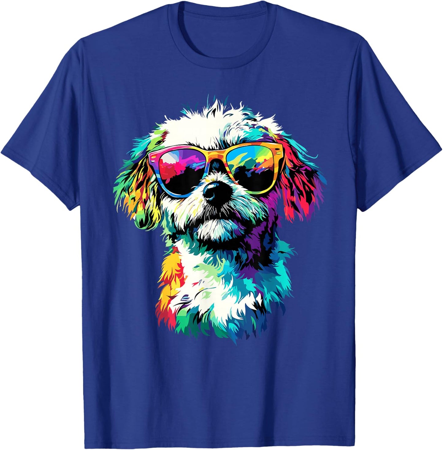 Maltese Dog with Sunglasses I Love Cute Maltese Dogs T-Shirt - T-Shirt | Royal
