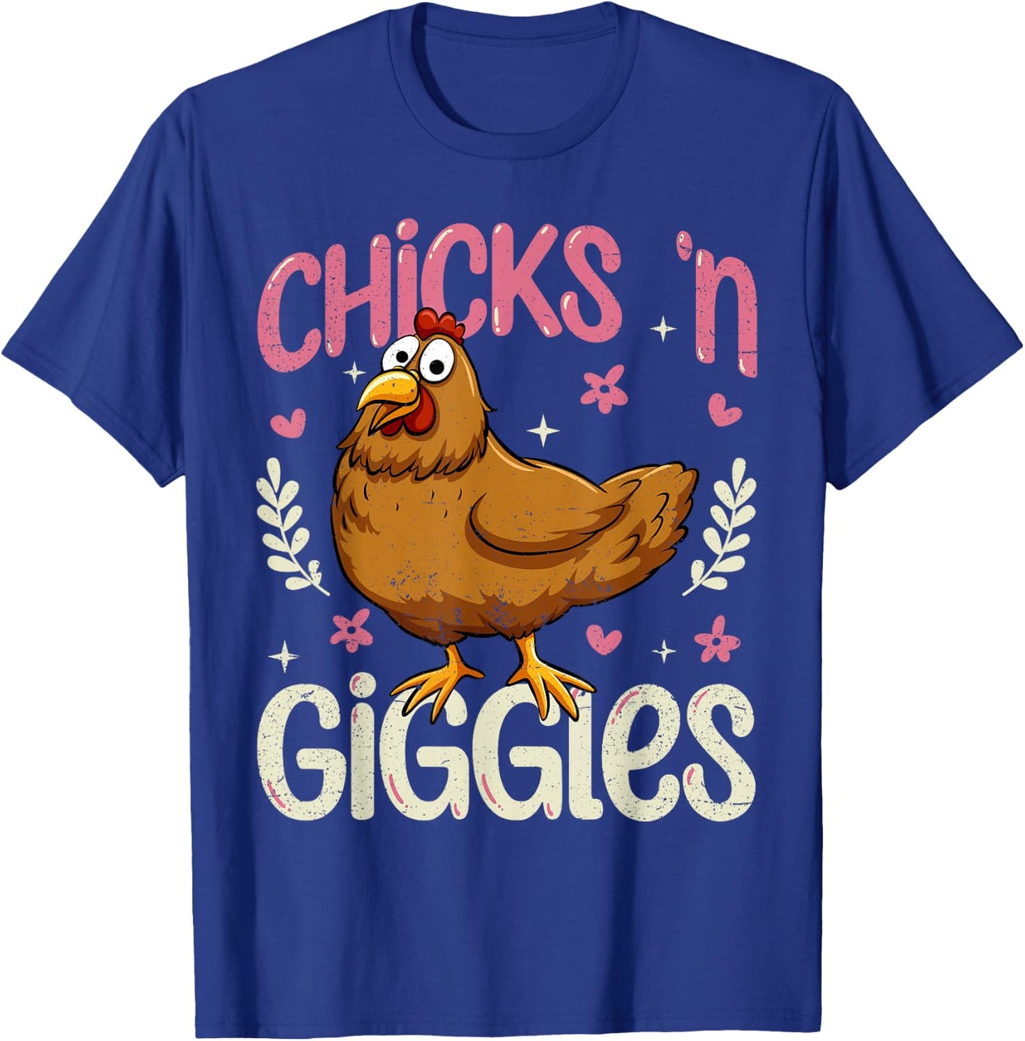 Chicks 'n Giggles Funny Chicken T-Shirt - T-Shirt | Royal