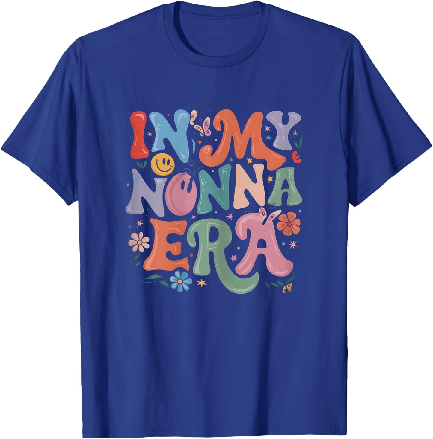 In My Nonna Era Retro Groovy Mothers Day Nonna Butterfly T-Shirt - T-Shirt | Royal