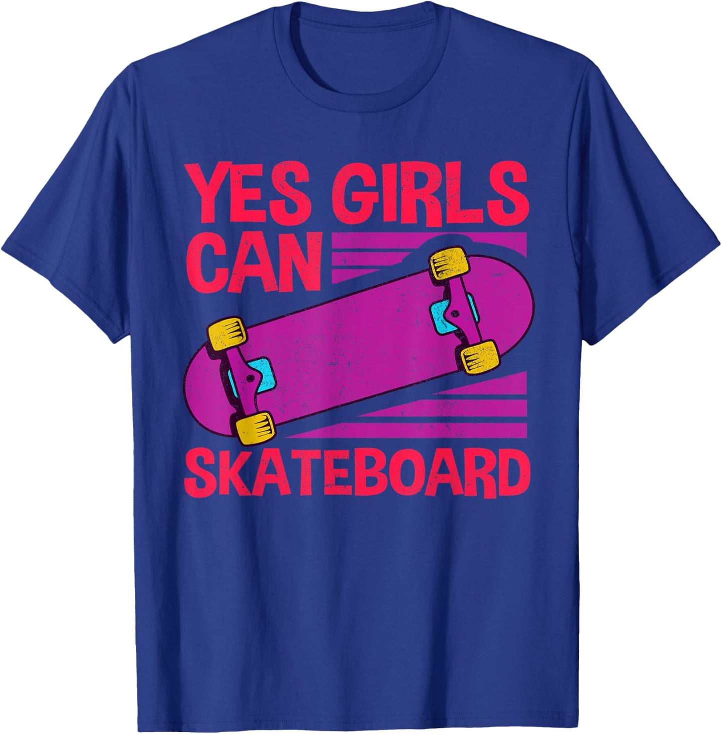 Funny Girls Skateboard Gift Kids Cool Skateboarder Skate T-Shirt - T-Shirt | Royal