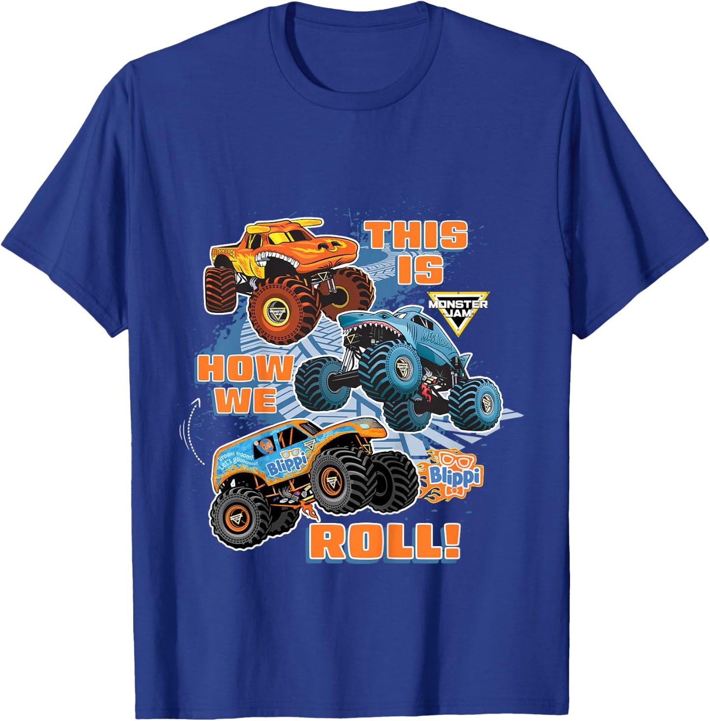 Kids Blippi El Toro Loco Megalodon This is How We Roll T-Shirt - T-Shirt | Royal