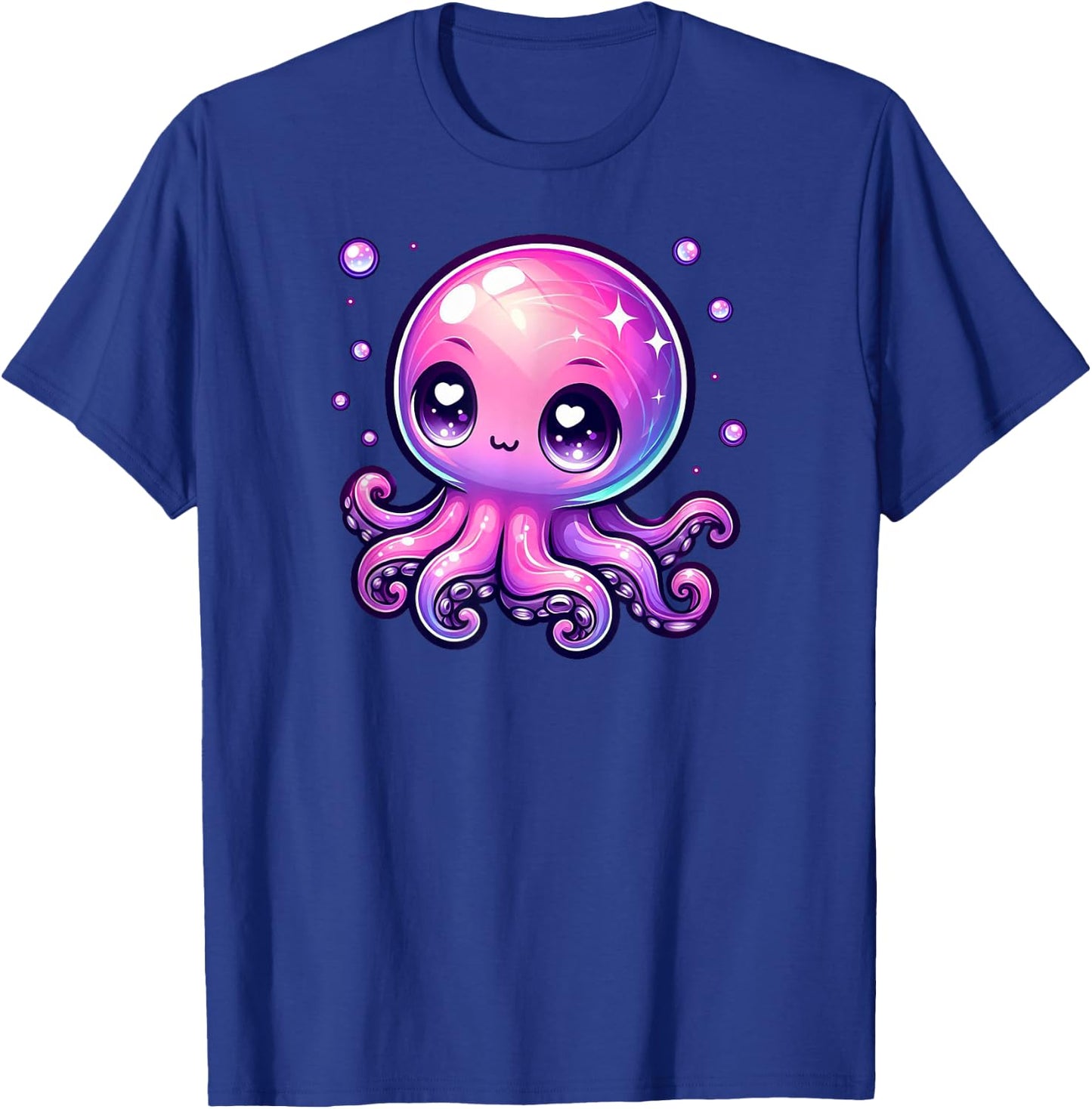 Cute Kawaii Octopus Anime Pink Purple Blue Ocean Sea Fun T-Shirt - T-Shirt | Royal
