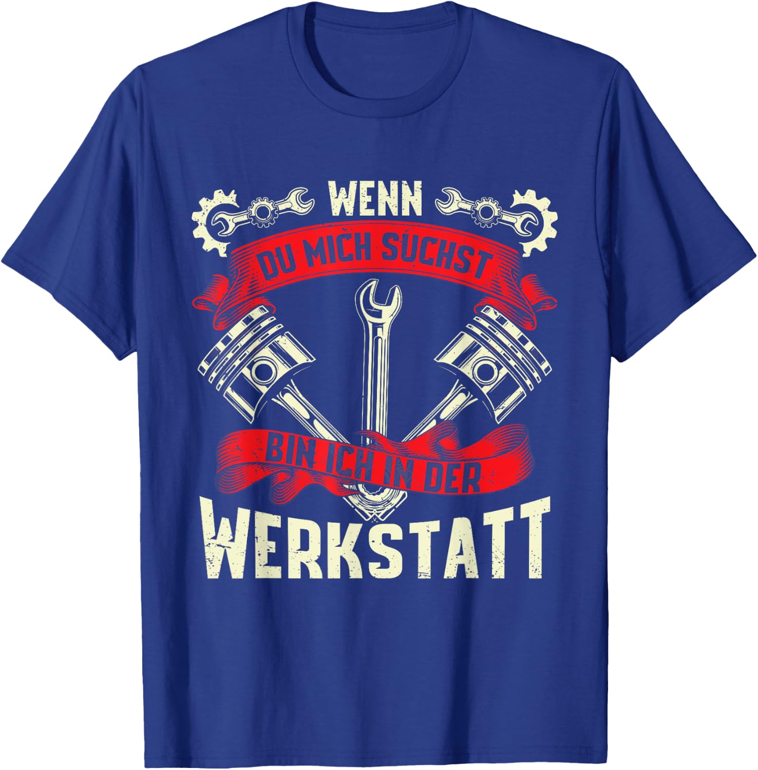 with German Text "Ich Bin In Der Werkstatt [German Language], black T-Shirt - T-Shirt | Royal