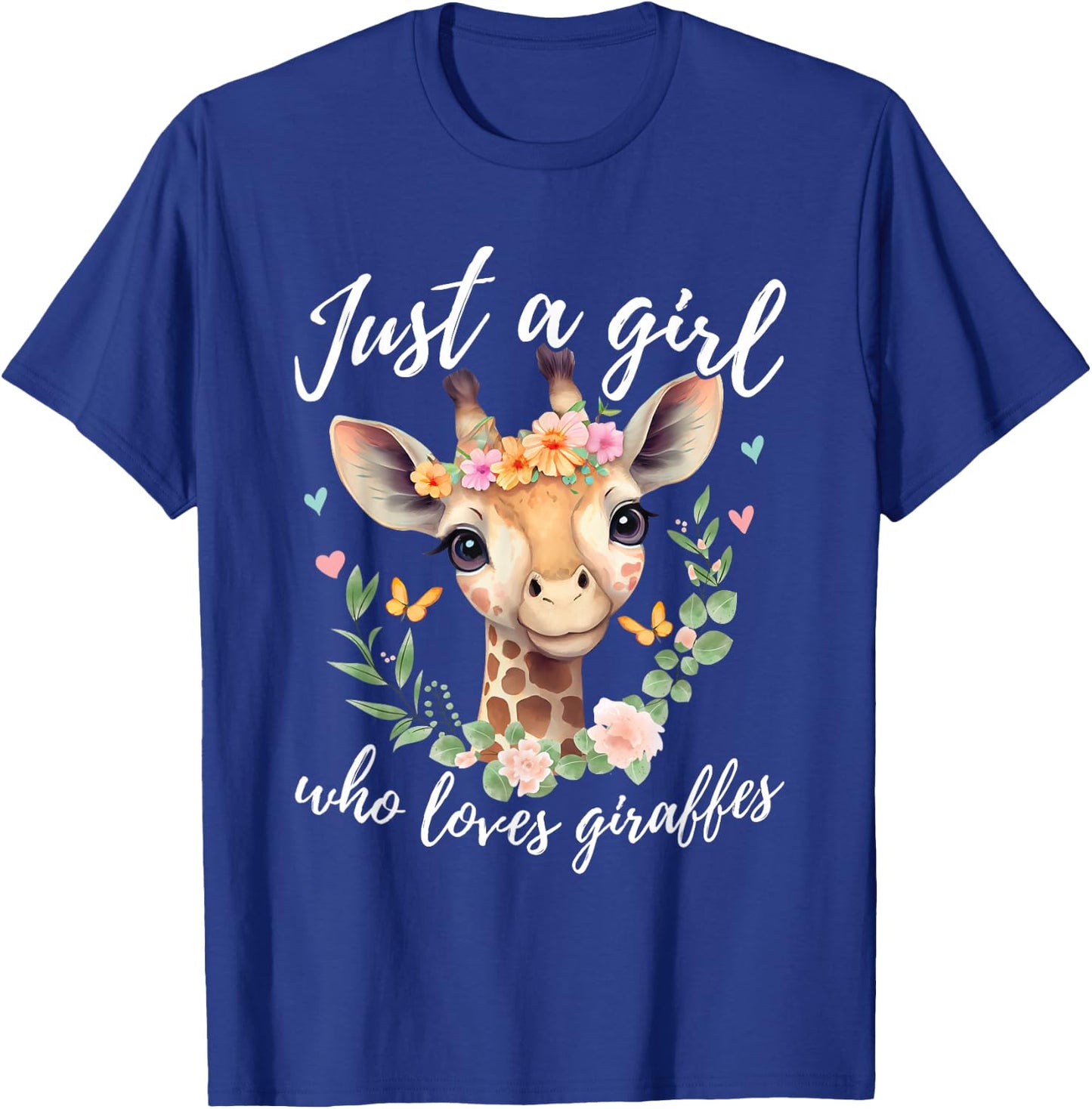 Just A Girl Who Loves Giraffes - Funny Giraffe Lover T-Shirt - T-Shirt | Royal