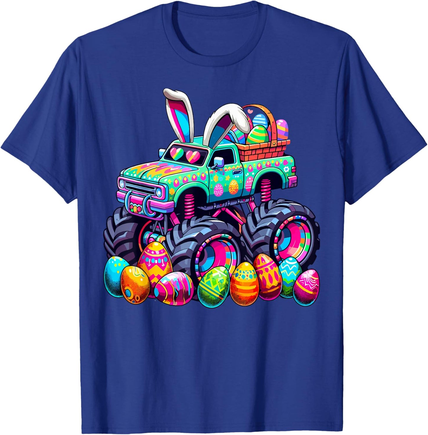 Monster Truck Colorful Easter Day T-Shirt - T-Shirt | Royal