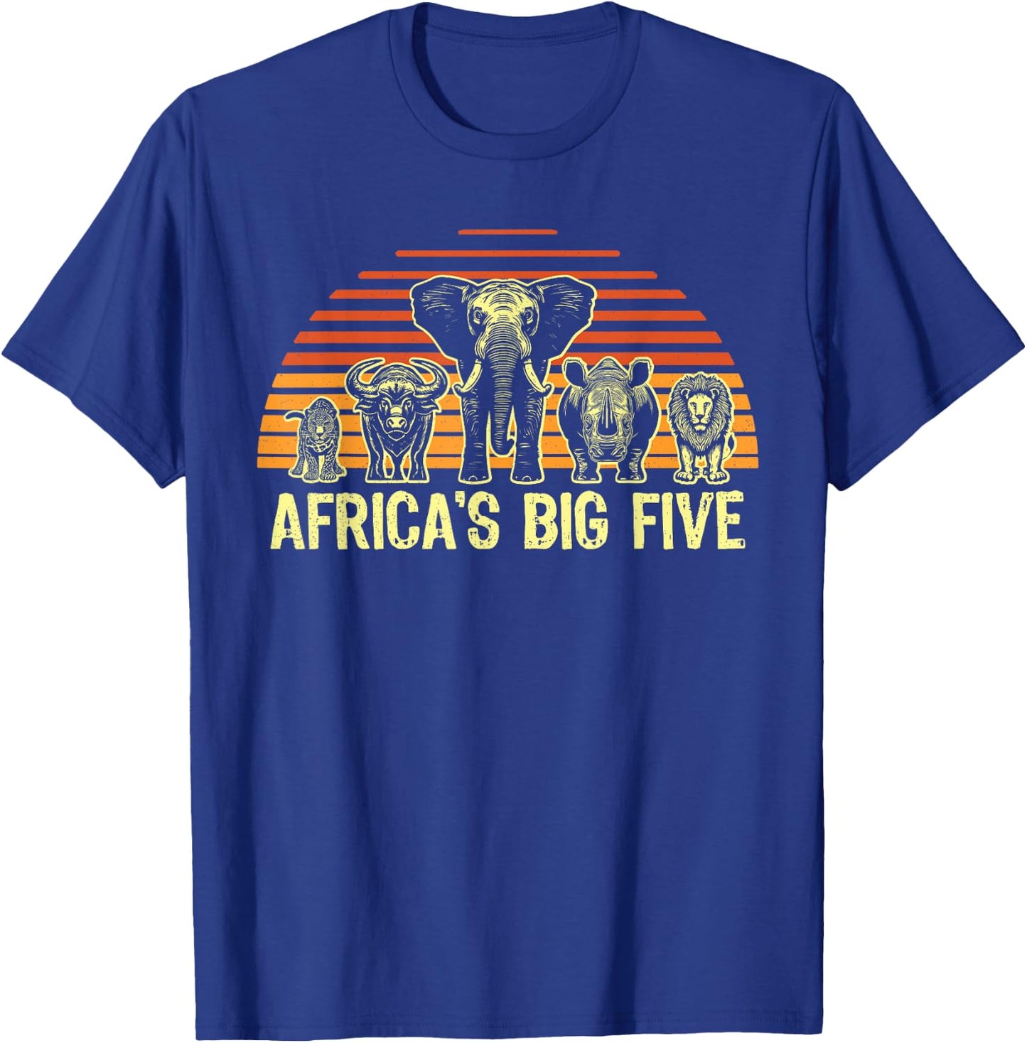 Big Five African Animals Elephant Rhino Buffalo Lion Leopard T-Shirt - T-Shirt | Royal