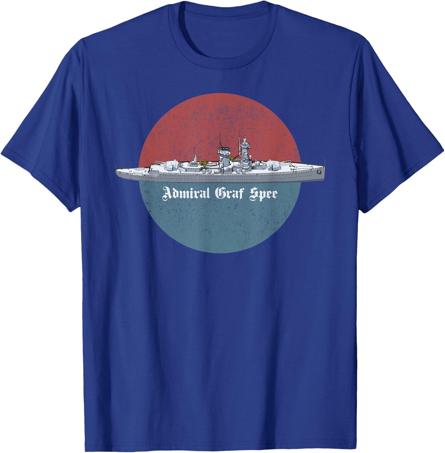 Admiral Graf Spee German WW2 Panzerschiff Vintage Scene T-Shirt - T-Shirt | Royal