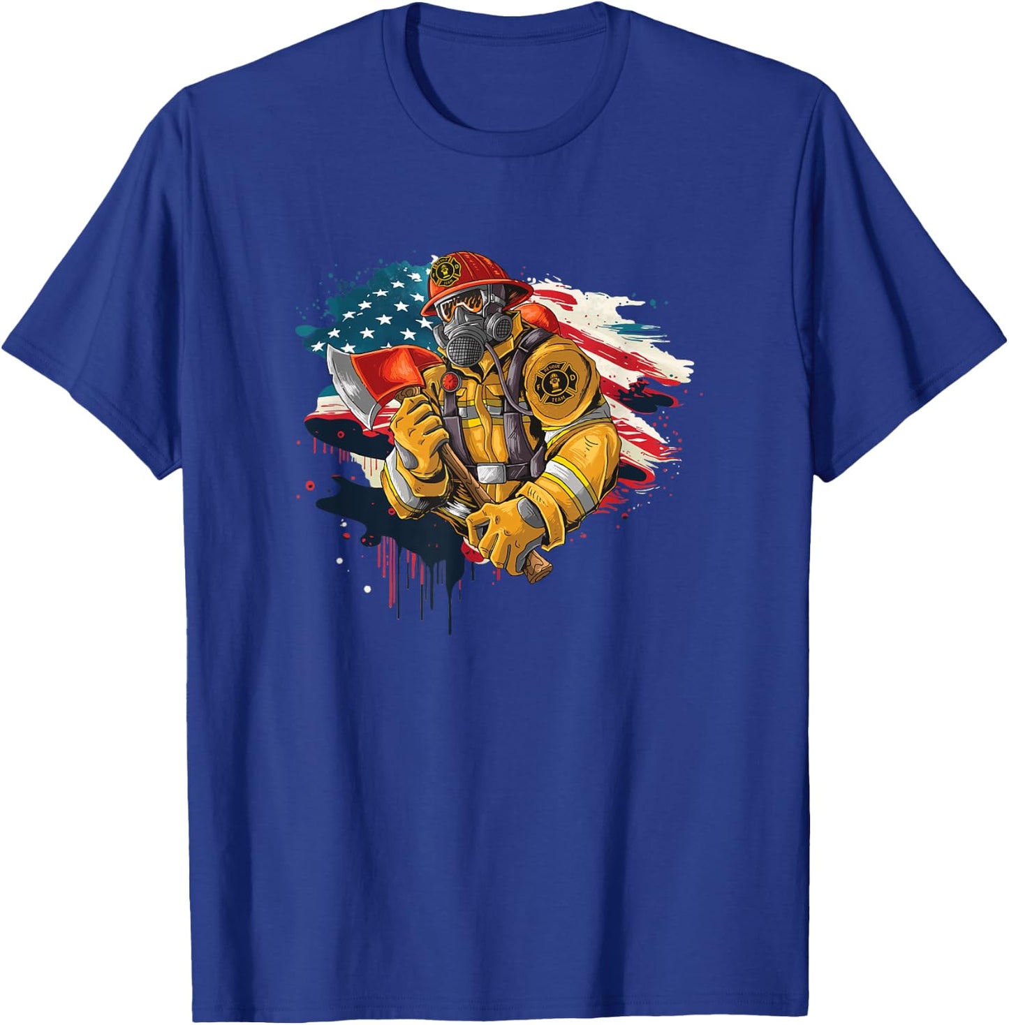 Firefighter Bravery Courage Honor Fire T-Shirt - T-Shirt | Royal