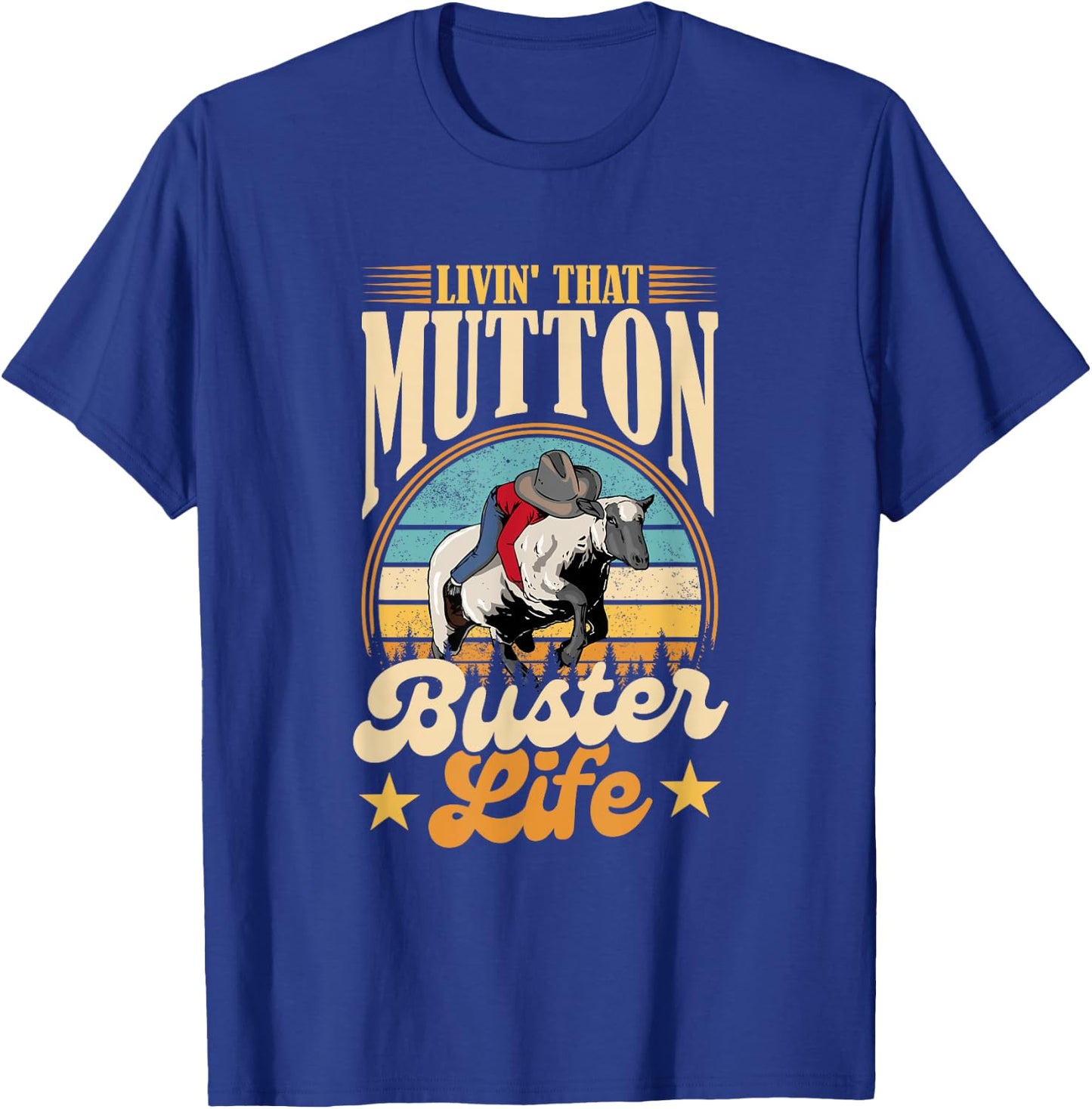 Mutton Busting Youth Rodeo Sheep Riding Kids Mutton Buster T-Shirt - T-Shirt | Royal