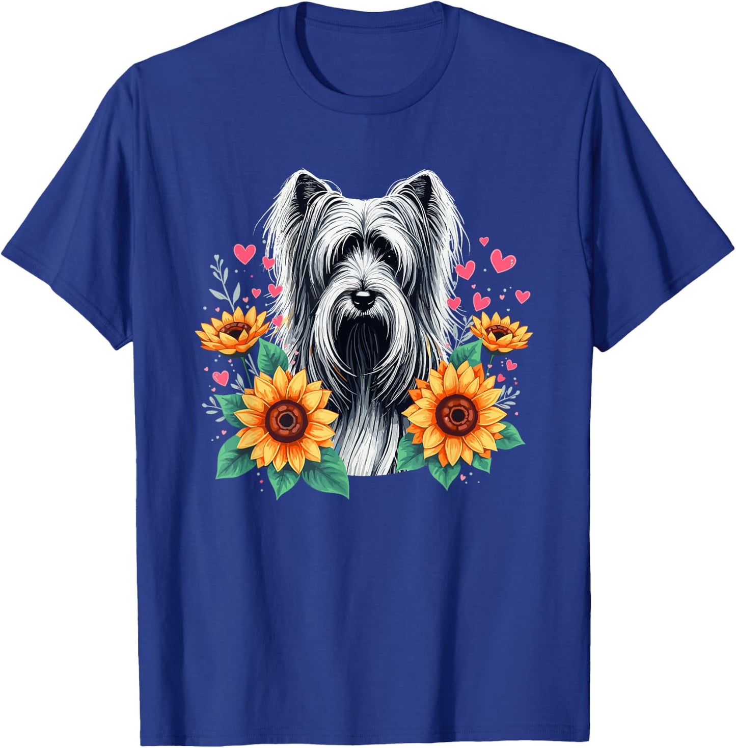 Sunflowers Skye Terrier Terriers T-Shirt - T-Shirt | Royal