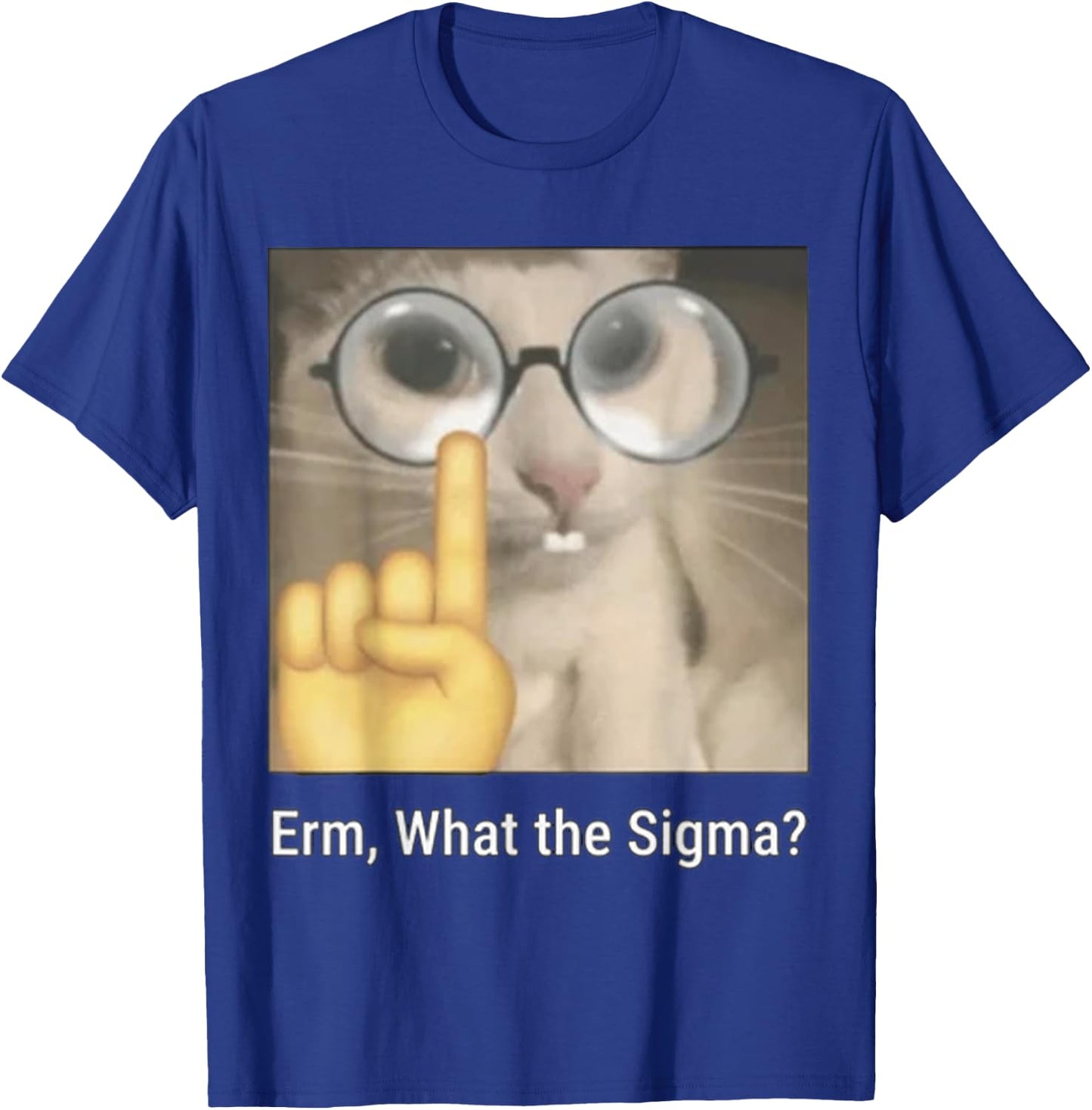 Cat Funny Erm, What The Sigma? Cat Meme Funny T-Shirt - T-Shirt | Royal