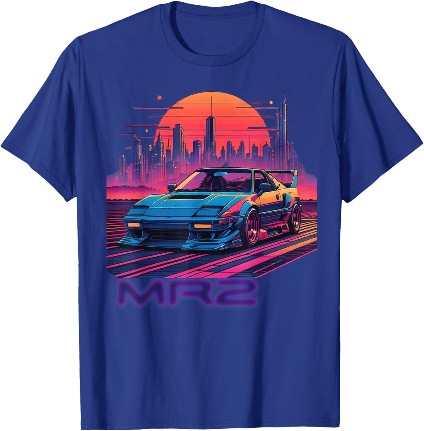 Neon Dreams: 90er Jahre Japanischer Sportwagen MR2 in Cyberpunk City T-Shirt - T-Shirt | Royal