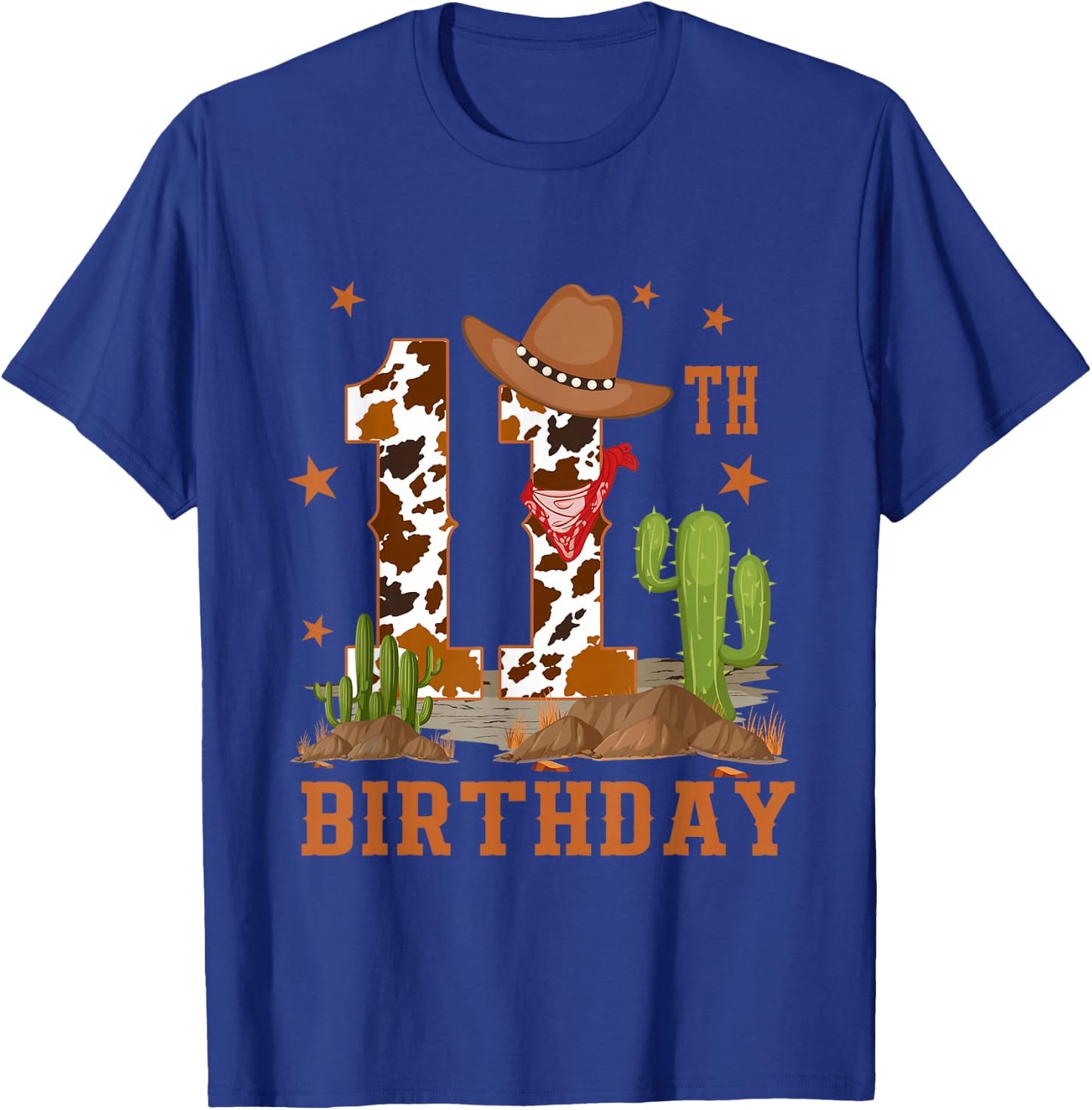 It's My 11th Birthday Cowboy Western 11 Year Old Boy Bday T-Shirt - T-Shirt | Royal
