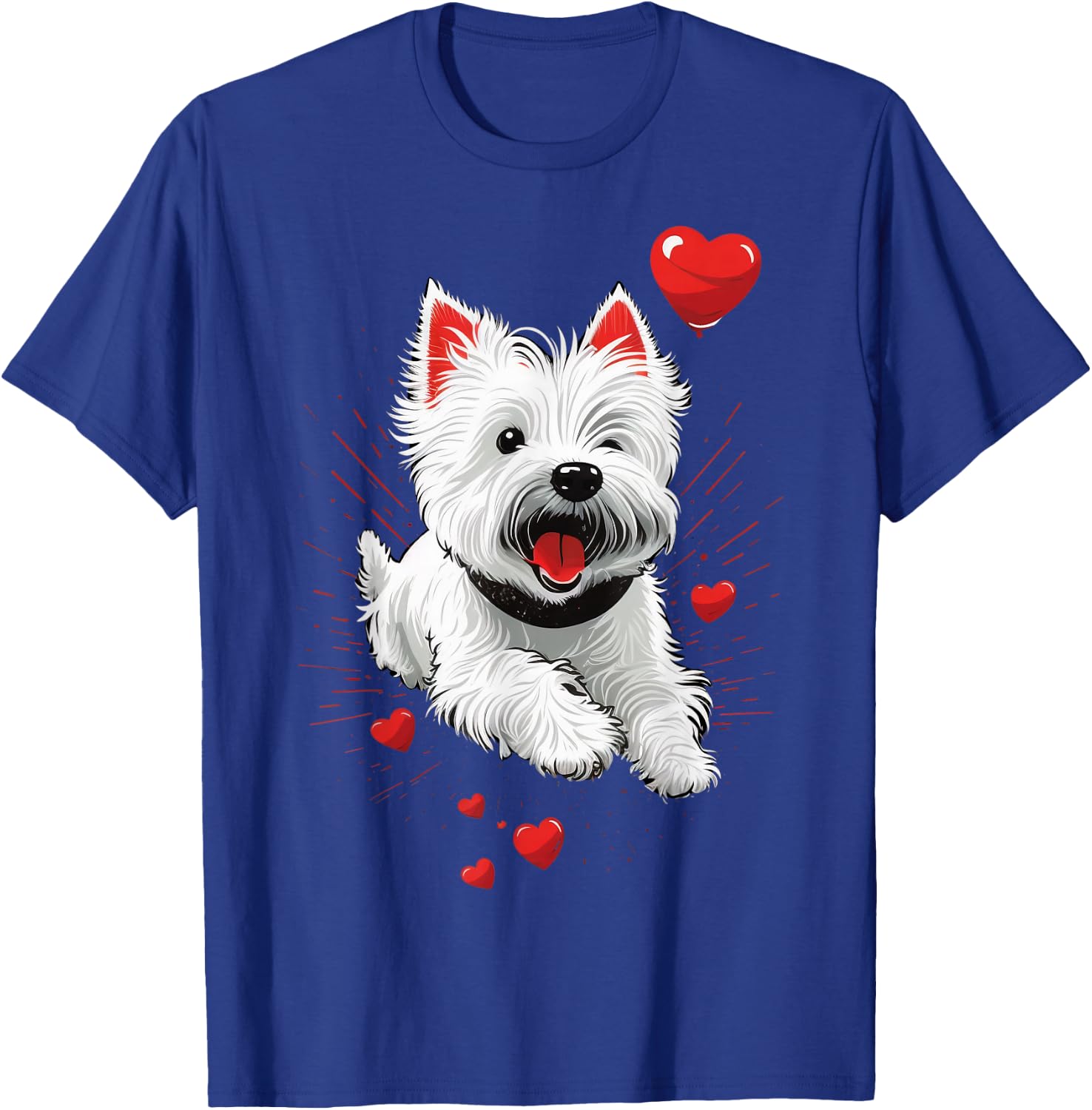 Westie Love Heart on West Highland White Terrier Lover T-Shirt - T-Shirt | Royal