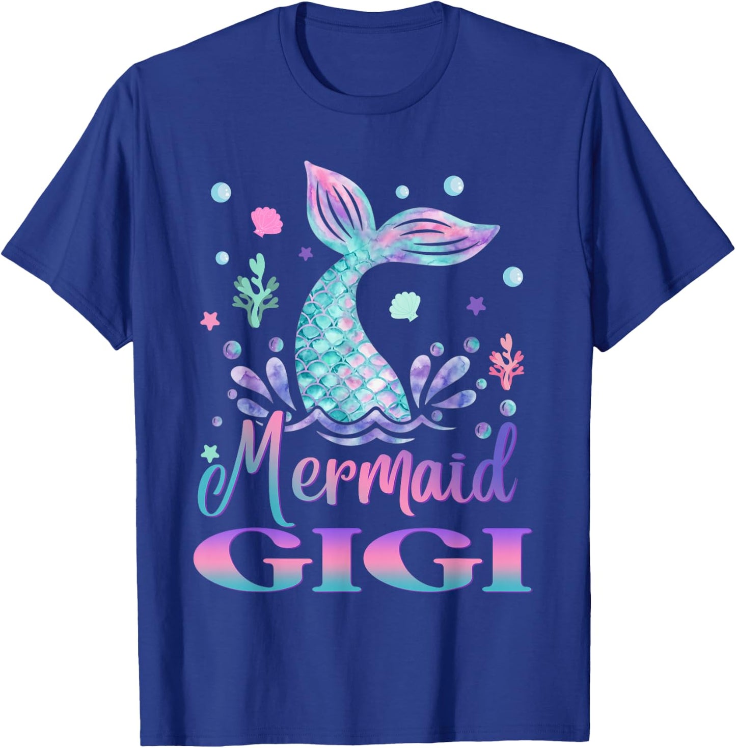Birthday Mermaid Gigi Matching Family Bday Party T-Shirt - T-Shirt | Royal