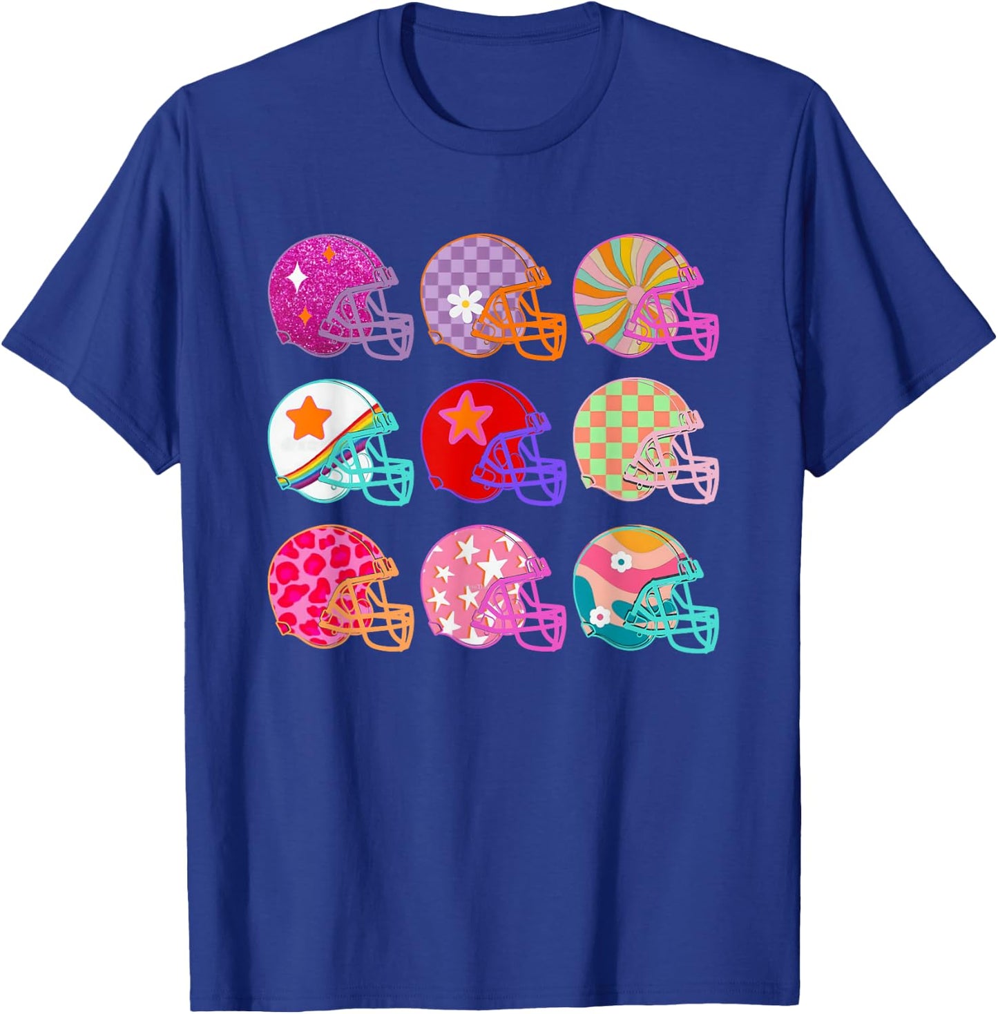 Football Hat Colorful Football For Football Players T-Shirt - T-Shirt | Royal