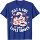 Girl Loves Snakes - Woman Snake Lover - I Love Snakes T-Shirt - T-Shirt | Royal