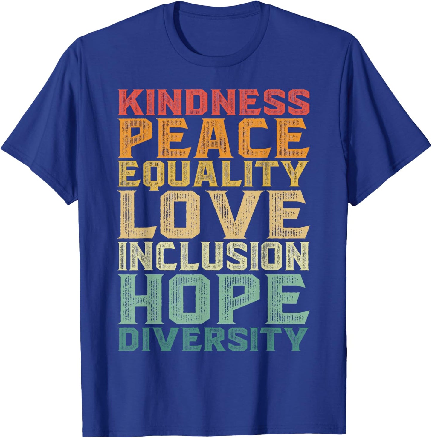 Peace Love Diversity Inclusion Equality Black History Month T-Shirt - T-Shirt | Royal