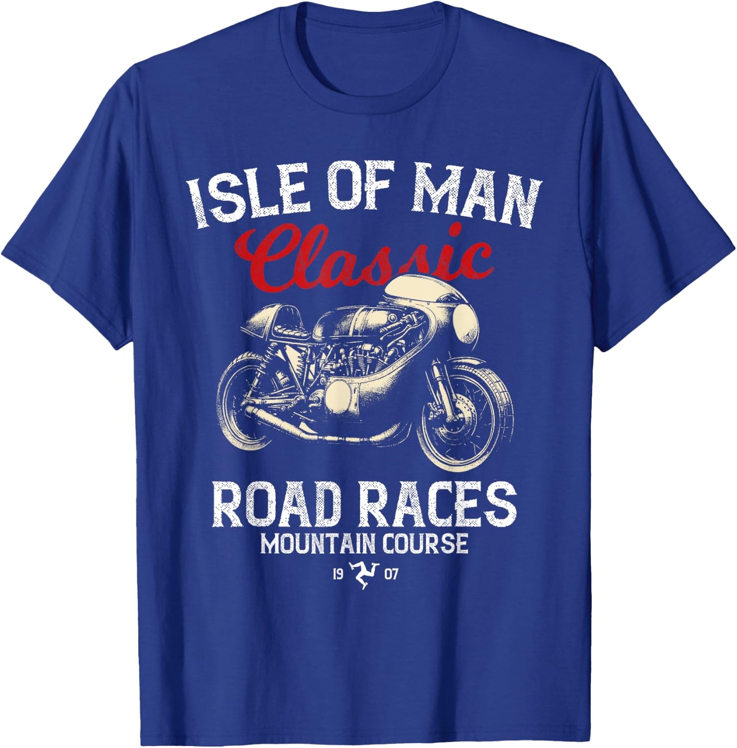 Retro Isle of Man TT Races Vintage Motorcycle Race , black T-Shirt - T-Shirt | Royal